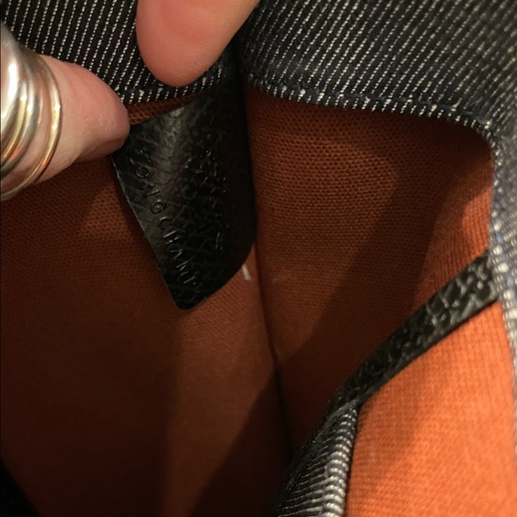 Stylish Longchamp Denim and Leather Tote Bag - Picture 6 of 9